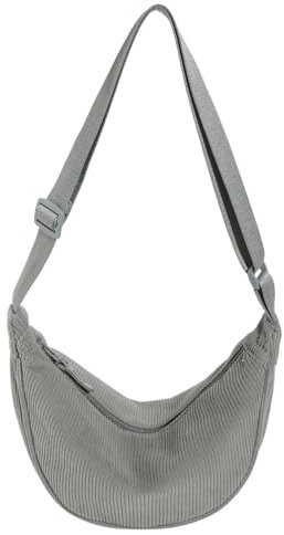 TIAASTAP Kleine Halbmondtasche aus Cord, Einfarbig Crossbody Bag Bauchtasche Cord Tasche Umhängetasche Damen Stoff Halfmoon Bag Women's Hobos & Shoulder Bags mit verstellbarer Schultergurt