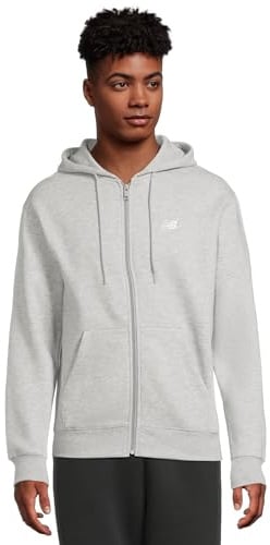 New Balance Herren Sport Essentials Logo Fleece Full Zip Jacke, Athletic Grey, XL