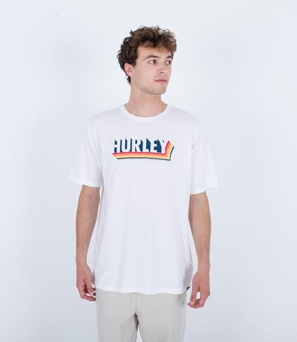 Hurley T-Shirt für Herren, kurzärmelig, Weiß