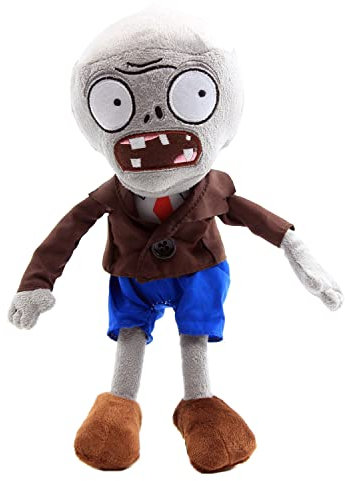 Laruokivi Peluche Zombie de 12 - Juguete de Felpa Suave con Abrigo Marrón - Muñeco Relleno Gris del Juego Zombie Ordinario 1 2