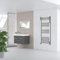 Acezanble 1600x600 Straight Central Heating Towel Rail Bathroom Heated Rad Radiator Chrome
