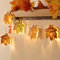 Valery Madelyn 1.5M Herbstdeko Ahornblatt Lichterkette Innen aus Holz,10 LED mit Timer Herbst Tisch Ausgehöhlte Licht,Beidseitig Farbig,Hängend Girlande für Fall Decor Halloween,Gradient Orange Gelb