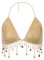 Frauen Pailletten-BH Quasten, Sterne Halsweste Sexy Bra Glitzerndes rückenfreies Oberteil Bauchtanz Kostüm mit Quasten Glitzer Dessous für Nachtclub, Bauchtanz, Boho, Latin Dance, Musikfestival