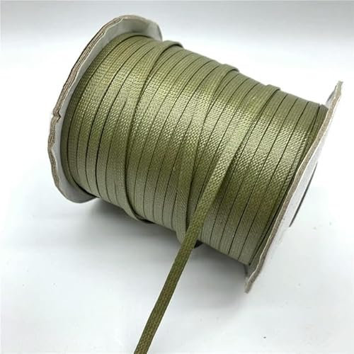 Cuerda trenzada plana encerada de 5 metros y 4 mm para hacer joyas
