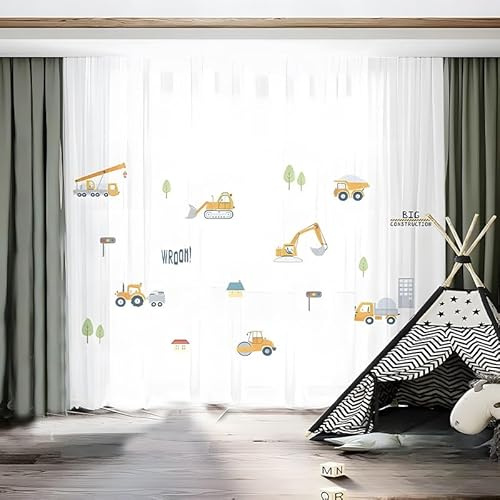 Durchscheinende Vorhänge – 2 Stück Kinderzimmer-Cartoon-Schlafzimmervorhänge – Geeignet Für Jungen- Und Mädchenzimmer, Heimdekoration (150 X 240 Cm/59 X 106 Zoll) ((150*240cm/59*94in),boyC)