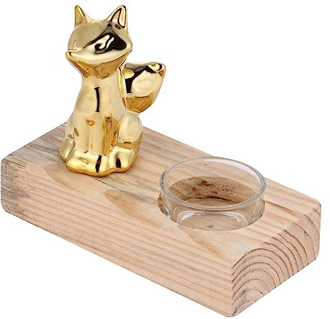 DRESSOOS Holz Kerzenständer Goldfarben Keramikfinish Kreative Tischdekoration Hochzeit Weihnachtsdeko Ohne Kerze