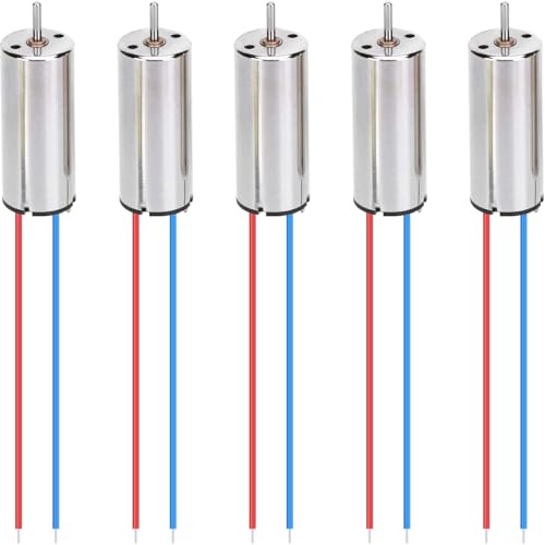 JYUDAUFU 5 Stück kernloser Motor DC 3-5V 8.5 mm × 20 mm 0.15A 35000-50000 RPM Vibrations-Hohlraummotor für DIY/Test/RC Spielzeug/Drohne/Quadcopter