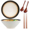 Sightday 1500ml Ramen Bowl Set of 2,Ramen Bowls,Noodle Bowl(Ramen Bowl with Ramen Spoons,Chopsticks),Ceramic Bowl for Pasta Bowl,Snack,Soup,Salad Bowl,Cereal Food,Large Bowl (White)