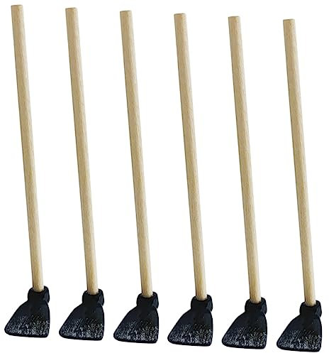 ifundom 6 Pezzi mini zappa giocattoli per giocattoli giocattolo soprammobili legno toys for impianti i fingono giocattoli di fattoria resina