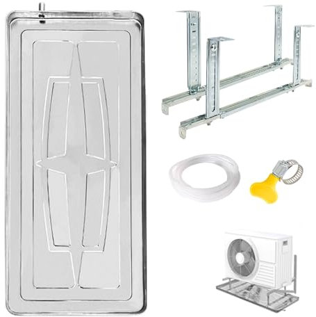 Bandeja de Drenaje de La Unidad de CA Unidad, Goteo Accesorios de Bandeja con Soporte Galvanizado, Aire Acondicionado Interior y Exterior Bandeja de Agua(93 * 44 * 3cm/37 * 17 * 1in)