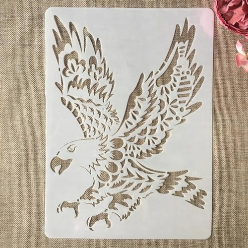 Schablonen zum Basteln, wiederverwendbar, A4, 29 x 21 cm, Adler-Schablone für Wand, Heimdekoration, ideal für Bastelprojekte