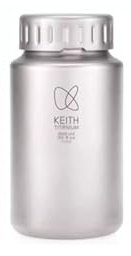 KEITH Titan-Wasserflasche, leicht, weite Öffnung, Camping-Wasserflasche, Becher, Wandern, Klettern, Radfahren, mit Aufbewahrungstasche (900ml Ti3035)