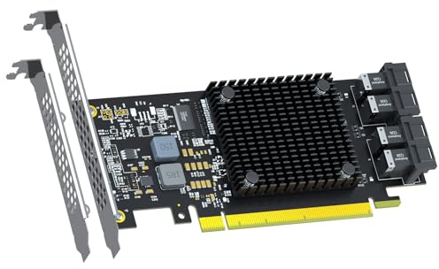 GLOTRENDS ST583 4-portar SFF-8643 till PCIE 3.0 X16 Adapterkort med PEX8747-kontroller för Högdensitets U.2/U.3/M.2 NVMe RAID Lagringslösning