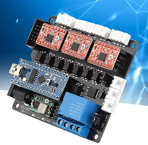 YWBL-WH Motherboard-Kit Integriert 3-Achsen-Steuerplatine Elektrisches Zubehör für die CNC-Gravurmaschine mit 1,5-A-Stromunterstützung für die Lasergravurmaschine