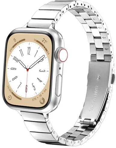 wipalor Timeless Metal Strap for Apple Watch Straps 11 10 9 8 7 6 5 4 3 SE | Slim iWatch Bracelet Strap Fits Apple Watch Straps Women 46mm 45mm 44mm 42mm(Series 11 10) 41mm 40mm 38mm 42mm(Series 3 2 1)