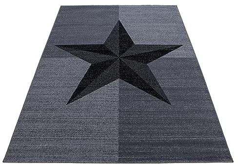KADIMA DESIGN Wohnzimmerteppich Sterne Pflegeleicht Elegant Waschbar Langlebig Strapazierfähig Grau 120x170 cm Schlafzimmer Wohnzimmer Oeko-TEX Fußbodenheizung geeignet | INN