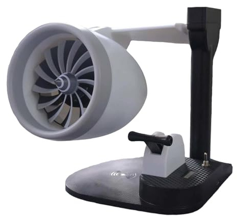 Colcolo Jet Engine Fan Model with No Wire Charging,with LED Lights Desk Gadget Jet Fan Humidifier for Bedroom Farmhouse Home Desktop, Blue Lights
