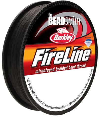 The Beadsmith Fireline by Berkley – Micro-Fused Braided Thread – 4lb. Test, 005”/.12mm Diameter, 50 Yard Spool, Smoke Grey – Super Strong Stringing Material for Jewelry Making and Bead Weaving