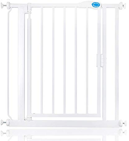 Bettacare Auto Close Baby Gate, White, 75cm - 82cm, Pressure Fit | No drilling required, one-handed opening, double locking, auto-close, easy install.