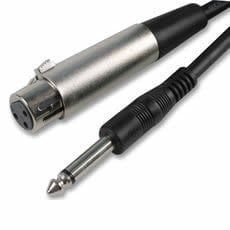 Cable-Core - XLR FEMALE TO 1/4 6.35mm JACK LEAD unbalanced mic patch cable 3m