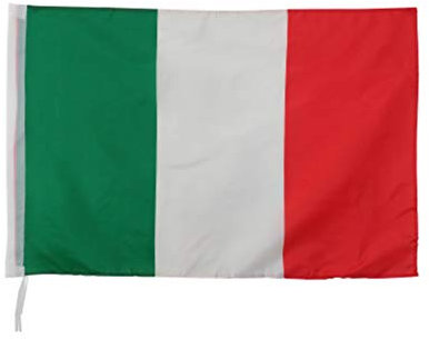 DUE ESSE DISTRIBUZIONI S.R.L. Bandiera Italiana Tricolore Grande 60x90 Con Passante Per Asta e lacci, da Esterno ed interno, Tessuto Anti strappo