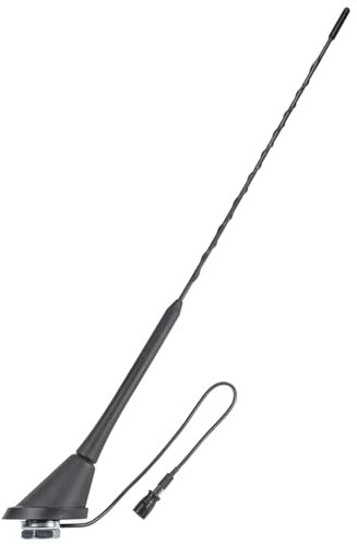 tomzz Audio 1000-004 KFZ Antenne Dachantenne 16V Verstärker Raku 2 II kompatibel mit Audi Opel Seat Skoda VW Anti Noise Stab 40cm 60 Grad