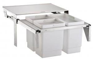 EKO Combo waste sorting system with 3 separate bins for 600mm unit