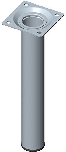 DIY Element System Möbelfuß rund – Stahlrohrfuß, ideal als Tischbein für die Gestaltung individueller Möbelstücke – Ø 30 mm, Länge 200 mm, Edelstahloptik