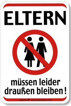 Türschild Kinderzimmer - Eltern müssen draußen bleiben - 309254 - Gr. 10 x 15 cm