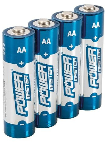 Powermaster 992118 AA Super Alkaline Battery LR6 4pk 4pk, Blue