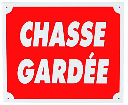 Januel – Schild für Jagd – Schild für Territoire de Jagd – Schild, 30 x 25 cm – Rot & Weiß – Akylux flexibel 4 mm