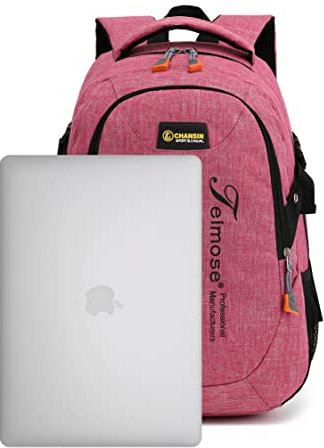 TEIMOSE Y6086 15.6inch Laptop Bag Business Case Classic Daypack Bookbag Travel Backpack School Bag Rucksack (PINK)