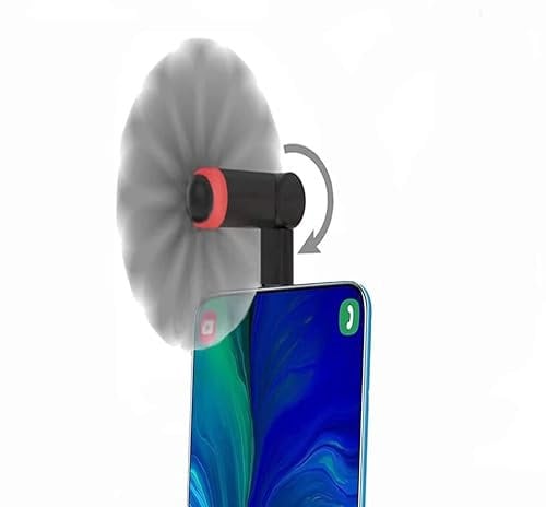 Wuedozue 180 ventilador para teléfono móvil portátil con rotación USB-C compatible con Pixel 3/3XL/2/2XL/HTC/Huawei/LeEco/Sumsung/Essential PH-1 y más