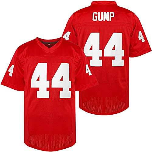 Forrest Gump #44 The Movie Stitched Football Jersey S-3XL, Rot/Ausflug, einfarbig (Getaway Solids), L