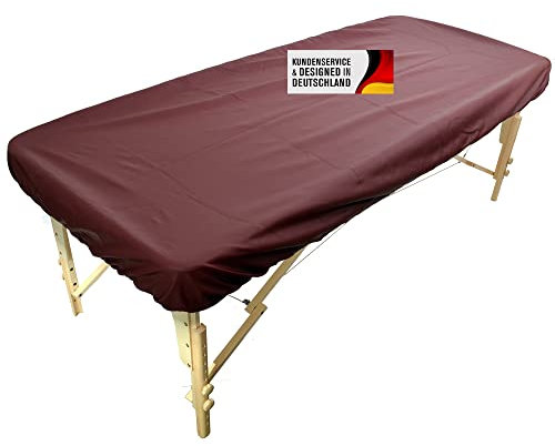 Promafit® Ayurvedaliege Bezug - Wasser- & Ölabweisender Schutzbezug aus Polyurethan mit Gummizug – Ideal für Massagen & Ayurveda-Therapien (Burgund)