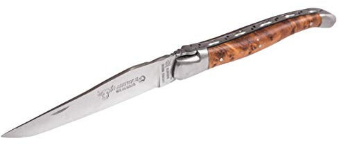 Laguiole en Aubrac Taschenmesser 12 cm, Griffschalen Thuja, Klinge und Backen matt