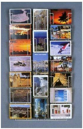 Support mural pour cartes postales 12 x 17 cm avec 19 poches (vue complète)