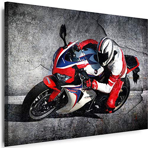 Myartstyle - Bilder Auto Motorrad 60 x 40 cm Leinwandbilder XXL - 1 Teilige Wandbilder Sport Kunstdrucke w-a-2024-77
