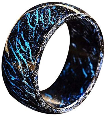 ECOSWAY Leuchtendes Leuchtende Ring Leuchtende Im Dunkeln Schmuck Unisex Dekoration für Damen Herren - Schwarz, 10