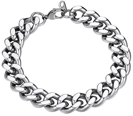 FindChic Panzerarmband Herren Damen Edelstahl Armreif 5mm 7mm 9mm 12mm Armband mit Schmuckbox Hip pop Schmuck für Valentinstag Geburtstag