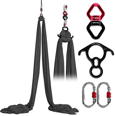 Aerial Yoga Tuch 7 Stück Set, 8 Yoga DIY Silk Pilates Premium Aerial Silks Equipment Aerial Yoga Tuch Aerial Silk Elastische Yoga Hängematte Mit Stoff Zubehör