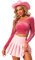 Allegra K Women's Velvet Long Sleeve Crops Off Shoulder Solid Crop Top Slim Fit Saree Blouse Fushcia XL