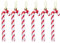 Festive Fix 6-Pack Unique Red Glitter Candy Cane Christmas Decorations – Premium Plastic Candy Ornaments with Hanging Thread, Sparkling Holiday Decor for Parties & Festive Home Display