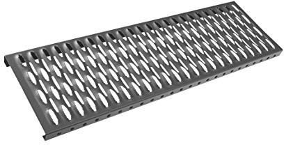 Parotec Dachtirtt Steigtritt 1000mm Graphit Kaminpodest Laufrost Gitterrost | Verschiedene Längen, Laufgitter, feuerverzinktes Stahlblech, Korrosionsschutz