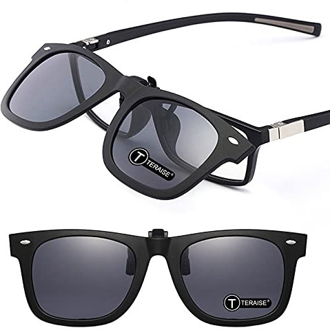 TERAISE Polarisierte Clip-On-Sonnenbrille mit Flip-Up-Funktion,Geeignet zum Fahren Angeln Outdoor-Sport
