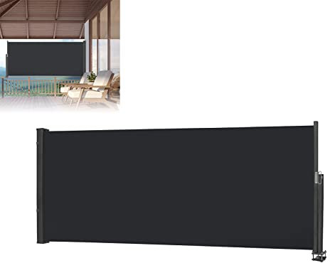 ACXIN Seitenmarkise Ausziehbar Sichtschutz Windschutz, Seitenwandmarkise Markisenstoff für Terrasse und Balkon,(140x300cm, Anthrazit)
