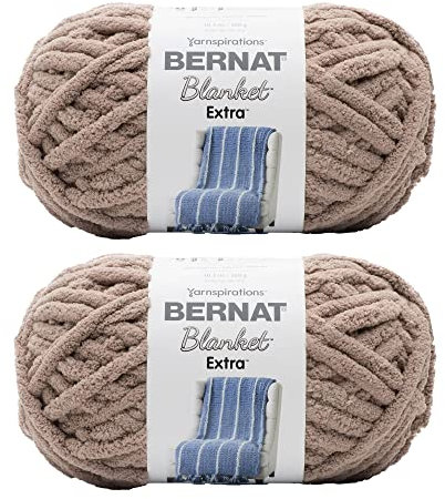 Bernat Blanket Extra Chunky Chenille-Acrylgarn, 2 Stück, 300 g, 7 Jumbo-Garn zum Stricken und Häkeln, Amigurumi, dicke Decken (Pilz, 97 m, 2er-Pack)