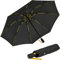 iX-brella Sturmschirm Voll-Fiberglas Taschenschirm groß 106 cm - mit farbigen Speichen - schwarz-gelb