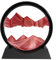 SANDCLE Peinture de Sable Mobile - Cadre Sablier, Images de l'art du Sable en Mouvement, Sable Dynamique dans un Verre Rond, 3D Sable de Paysage pour le Bureau Maison Décoration（Rouge, 7 Pouces）