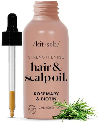 Kitsch Rosmarinöl für Haar und Kopfhaut – Kopfhautöl vor der Haarwäsche mit Biotin für eine gesunde, ausgeglichene Kopfhaut und Haare | Haarwuchsserum und Haaröl vor der Haarwäsche mit Lavendelduft un